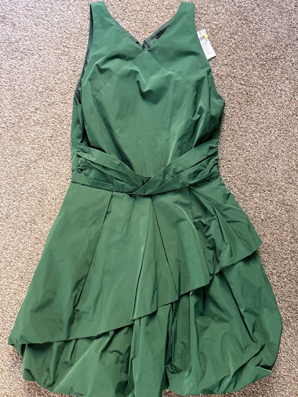 Kate Spade Saturday Bubble Green V-Neck Pleated Occasion Dress